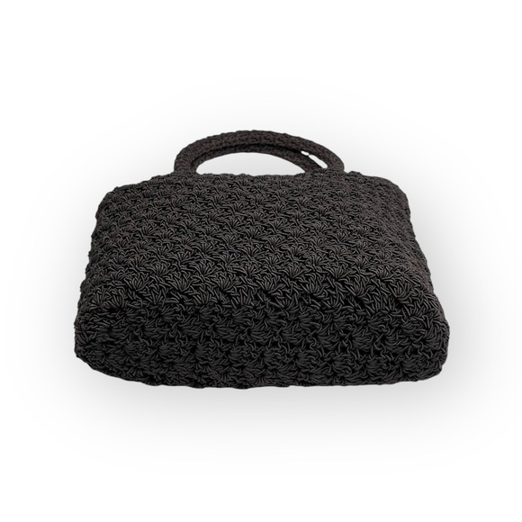 Express Paris 𖣴 Top Handle Woven Crochet Mini Handbag Bag 𖤗 Espresso Brown 𖤗 - Picture 6 of 16